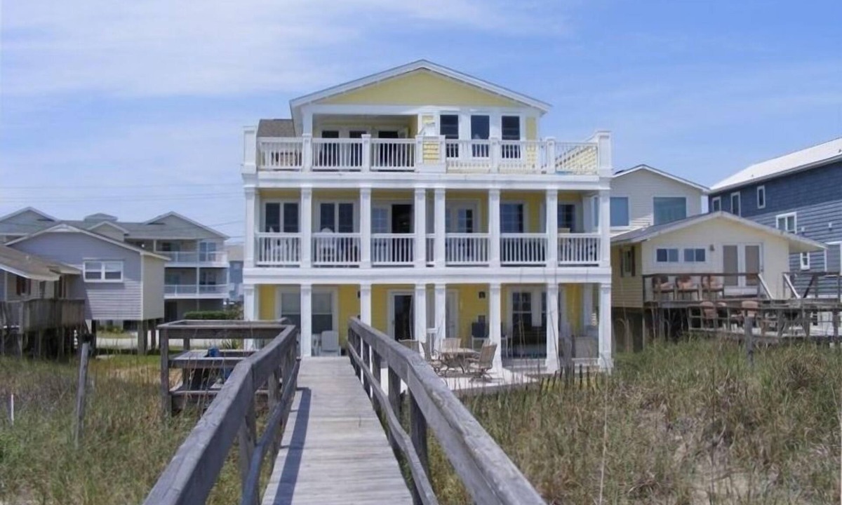 Carolina Beach House | Oceanfront Duplex with Great Decks . Summer rentals Saturday to Saturday only.